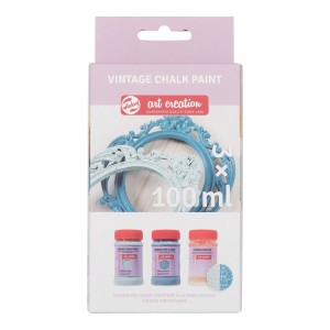 Farba-kredowa-Talens Art Creation • Vintage Chalk Set 100ml 2 Blues + Crackle medium.jpg
