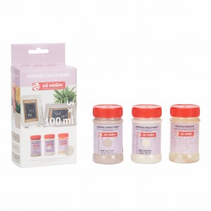 Farba-kredowa-Talens Art Creation • Vintage Chalk Set 100ml 2 Beiges + Crackle medium_1.jpg