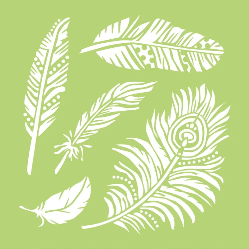 Maska-Szablon-Kaisercraft • Designer Template 30,5x30,5cm Feathers.jpg