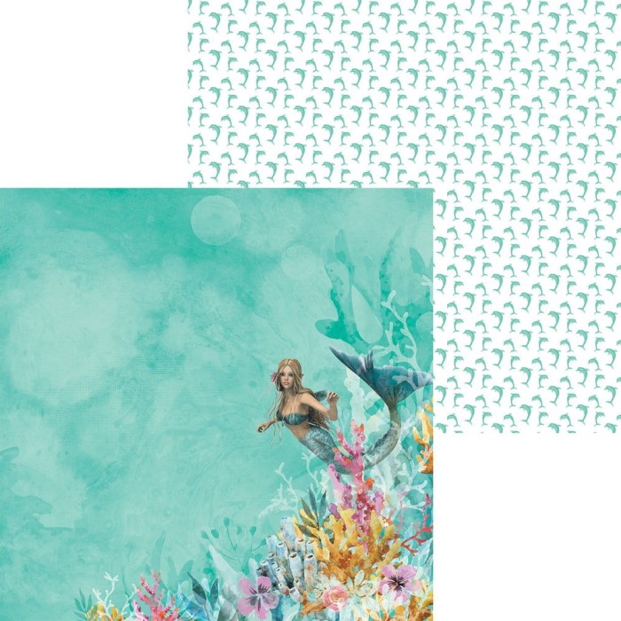 Kaisercraft • Papier do scrapbokingu Mermaid tails double-sided 12x12 Dolphin.jpg