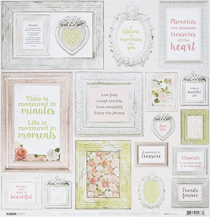 Kaisercraft • Papier do scrapbookingu Cottage rose double-sided 12x12 Framed.jpg