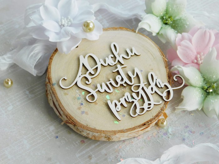 Tekturka Komunia 2023 - Duchu Święty przyjdź - napis - Twoja Tekturka K3329.jpg