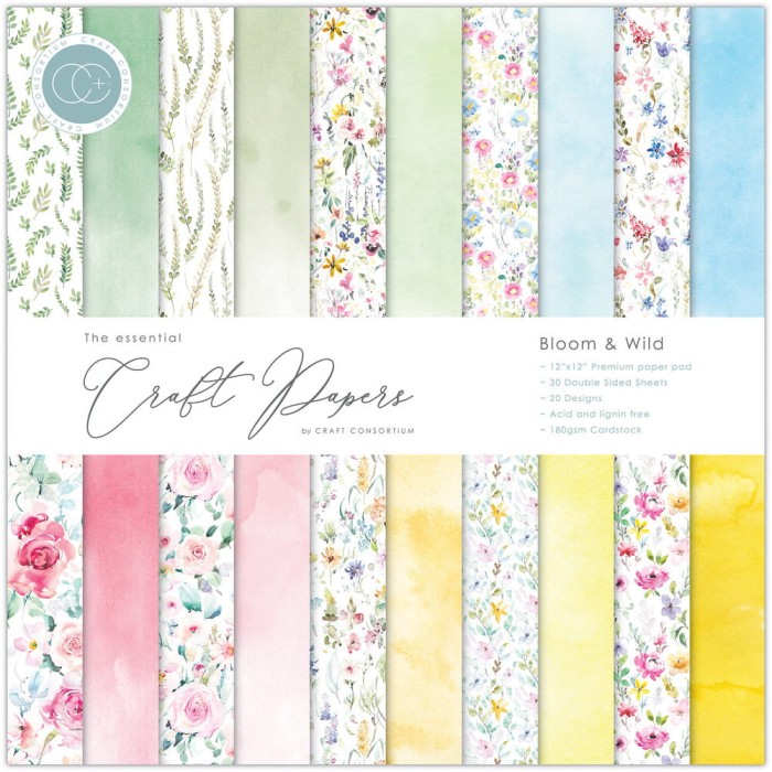 Zestaw papierów do scrapbookingu 30x30 - Bloom & Wild - Craft Consortium.jpg