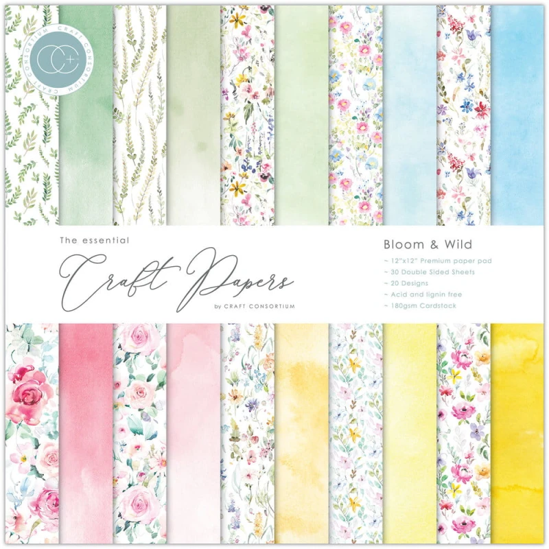 Zestaw papierów do scrapbookingu 30x30 - Bloom & Wild - Craft Consortium.jpg