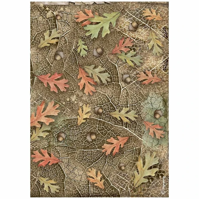 Papier-ryzowy-stamperia-forest-a4-rice-paper-acorns-and-leaves.jpg