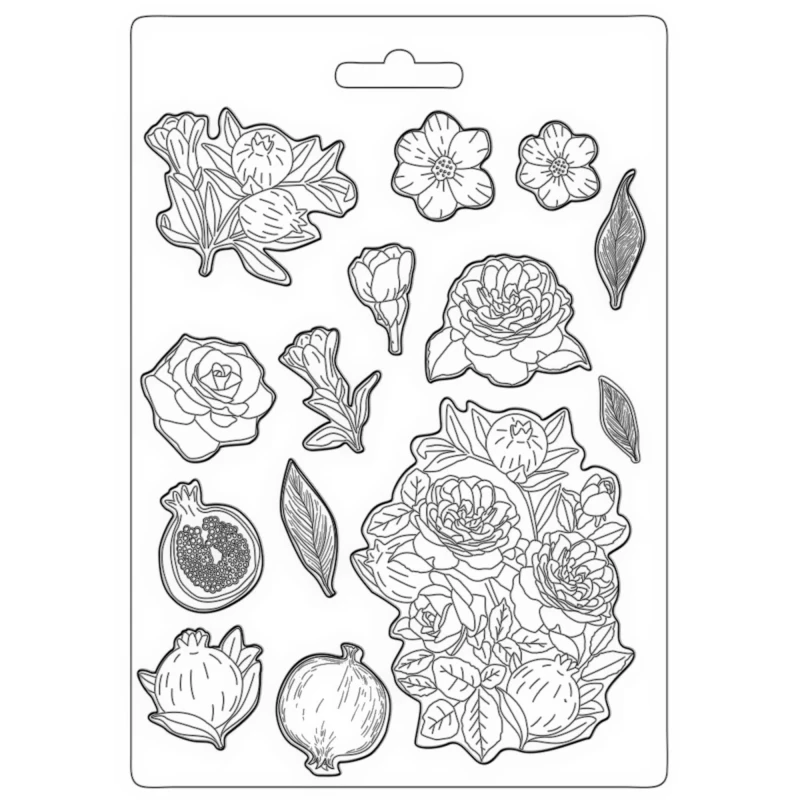 Foremka-stamperia-soft-mould-a4-casa-granada-pomegranade-and-flowers.jpg