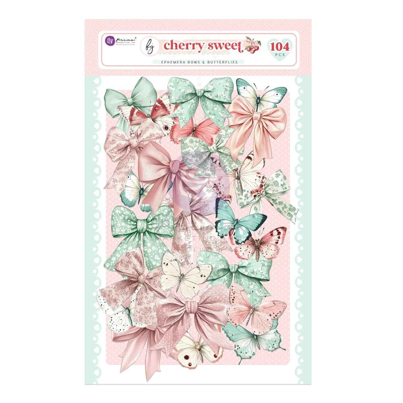 Zestaw gotowych elementów -Cherry Sweet - Bows & Butterflies-Ephemera-Prima Marketing -981983.jpg