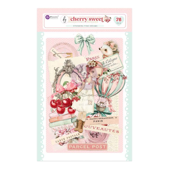 Zestaw gotowych elementów -Cherry Sweet - Pink Dreams-Ephemera-Prima Marketing-981952.jpg