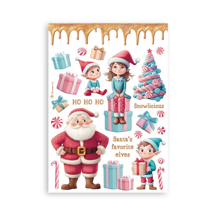 Zestaw papierów washi Candy Christmas A5 Washi Pad (8szt) - Stamperia SBW22.jpg