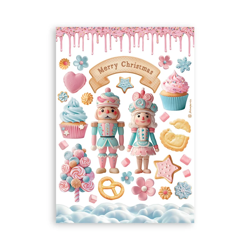 Zestaw papierów washi Candy Christmas A5 Washi Pad (8szt) - Stamperia SBW22.jpg