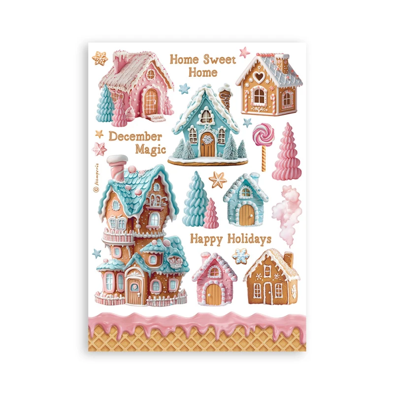 Zestaw papierów washi Candy Christmas A5 Washi Pad (8szt) - Stamperia SBW22.jpg