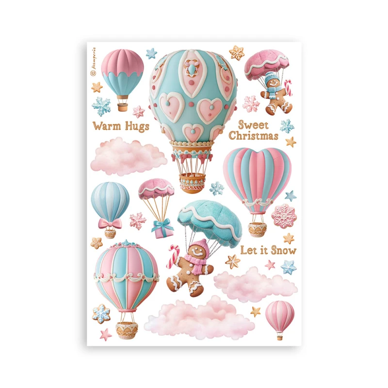 Zestaw papierów washi Candy Christmas A5 Washi Pad (8szt) - Stamperia SBW22.jpg