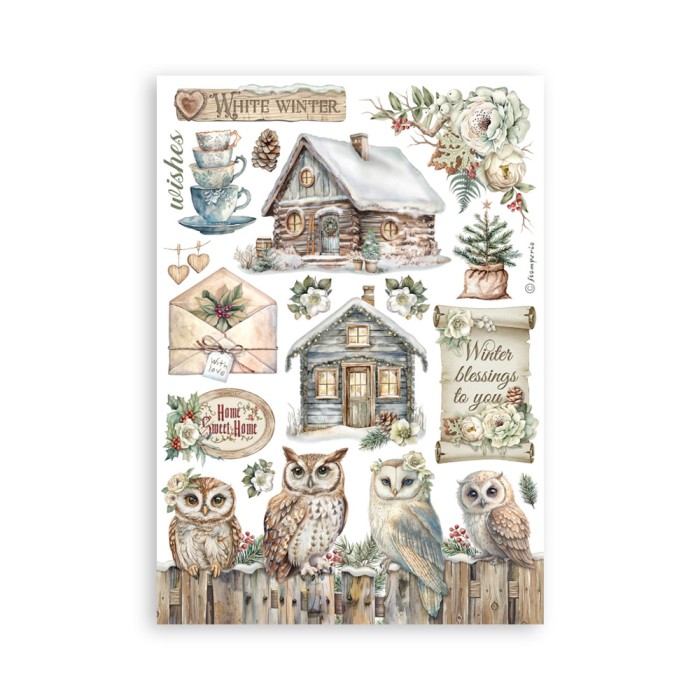 Zestaw papierów washi Owl's House A5 Washi Pad (8szt) - Stamperia (SBW23).jpg