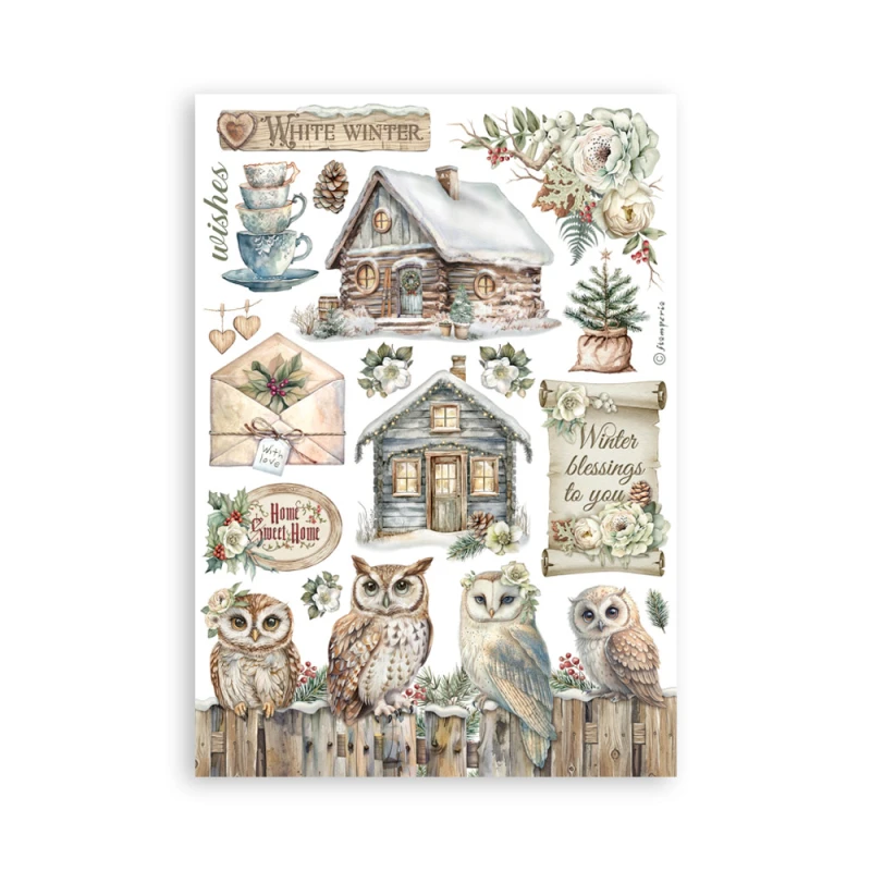 Zestaw papierów washi Owl's House A5 Washi Pad (8szt) - Stamperia (SBW23).jpg