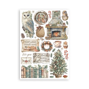 Zestaw papierów washi Owl's House A5 Washi Pad (8szt) - Stamperia (SBW23).jpg