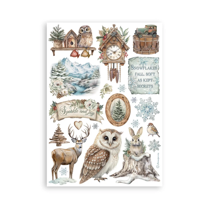 Zestaw papierów washi Owl's House A5 Washi Pad (8szt) - Stamperia (SBW23).jpg