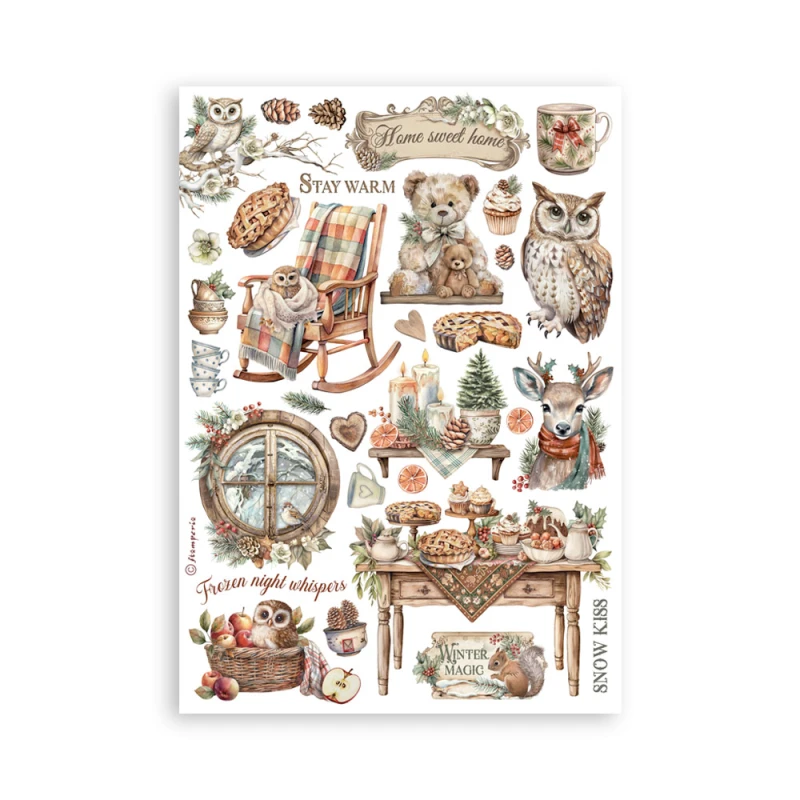 Zestaw papierów washi Owl's House A5 Washi Pad (8szt) - Stamperia (SBW23).jpg