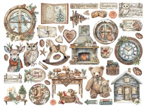Zestaw wyciętych elementów "Owl's House" Die Cuts (38szt) - Stamperia (DFLDC119)