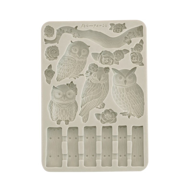 Foremka silikonowa A5 "Owl's House" - Sowy - Stamperia (KACMA585)