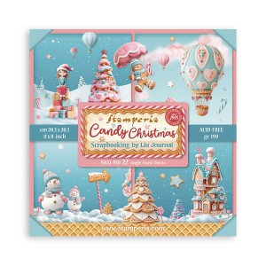 Zestaw jednostronnych papierów do scrapbookingu 20x20 "Candy Christmas" Maxi  Pack (Single Face) - Stamperia (SBBSXB15)