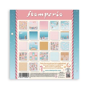 Zestaw jednostronnych papierów do scrapbookingu 30x30 "Candy Christmas" Maxi Pack (Single Face) - Stamperia (SBBXLB27)