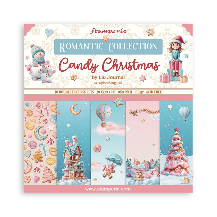 Zestaw papierów do scrapbookingu 20x20 "Candy Christmas" - Stamperia (SBBS129)