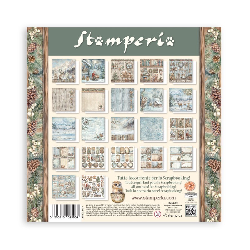 Zestaw jednostronnych papierów do scrapbookingu 30x30 "Owl's House" Maxi Pack (Single Face) - Stamperia (SBBXLB28)