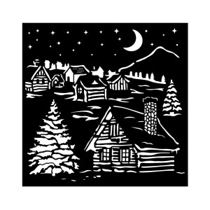 Szablon maska 18x18 "The Owl's House" - Chatka - Stamperia (KSTDQ126)