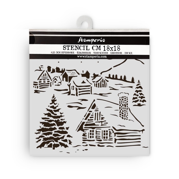 Szablon maska 18x18 "The Owl's House" - Chatka - Stamperia (KSTDQ126)