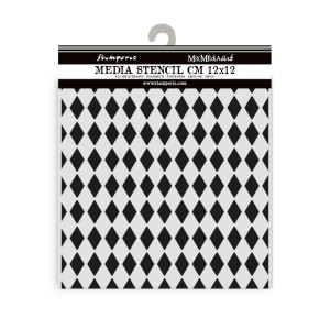 Szablon maska 12x12 "Alice in Christmas" - Tło w romby - Stamperia (KSTDS54)