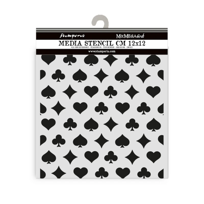 Szablon maska 12x12 "Alice in Christmas" - Poker - Stamperia (KSTDS55)