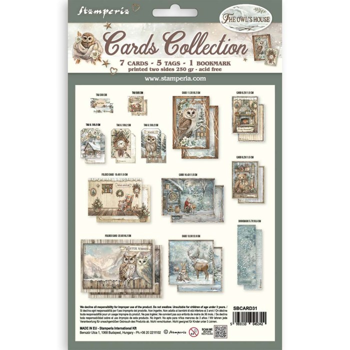 Zestaw kart "The Owl's House" Cards Collection - Stamperia (SBCARD31)