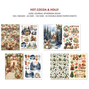 Zestaw-papierów-do-scrapbookingu-A4-Hot_Cocoa _Holly- -Junk-Journal-Ephemera-Book-Ciao-Bella-CBB015.jpg
