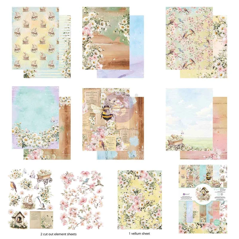 Zestaw papierów do scrapbookingu 15x20 "Among the Wildflowers" - Prima Marketing_682248.jpg