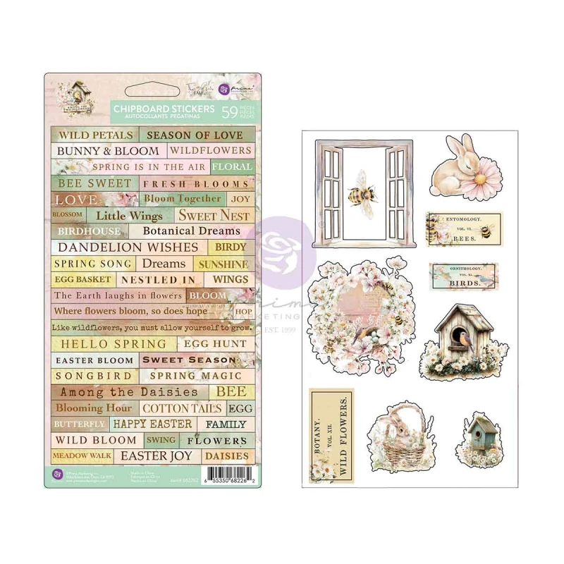 Zestaw naklejek z kolekcji "Among the Wildflowers" Chipboard Stickers - Prima Marketing (682262).jpg