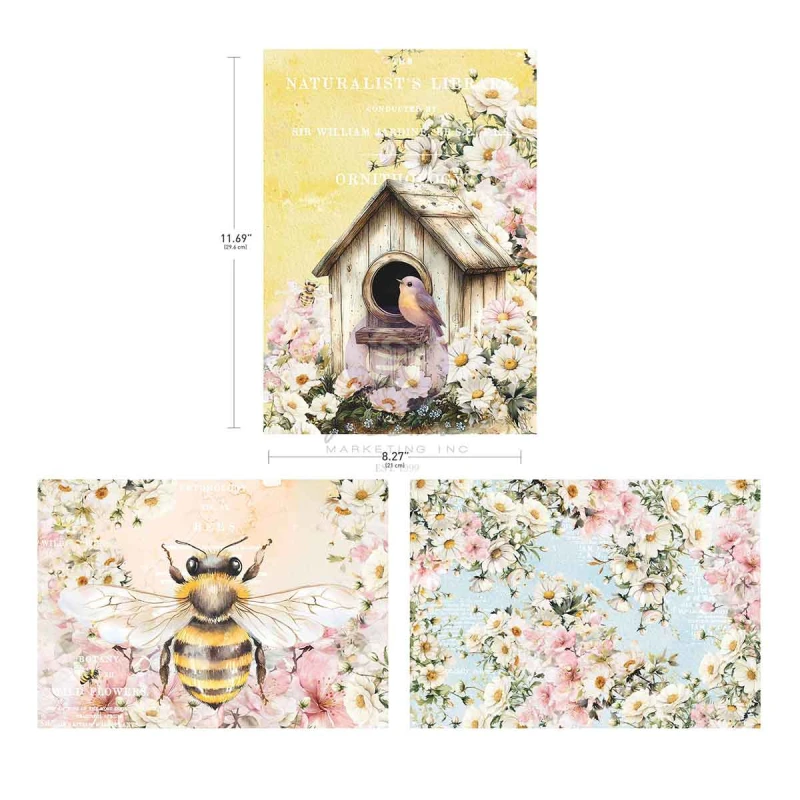 Papier do decoupage A4 "Among the Wildflowers" (3szt) - Prima Marketing (682293).jpg