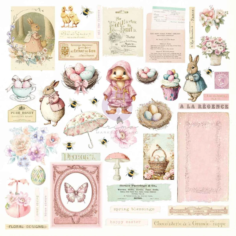 Zestaw gotowych elementów "Sweet Spring" Ephemera Sunshine & Bunnies (94szt) - Prima Marketing (982140.jpg