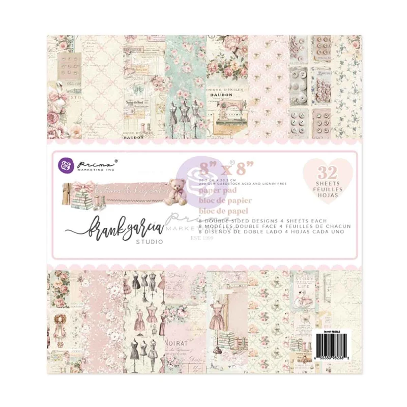 Zestaw-papierow-do-scrapbookingu-Buttons & Keepsakes 8x8 Inch Paper Pad by Frank Garcia-982362.jpg