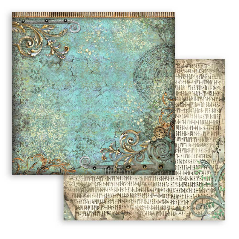 Lot De 10 Feuilles De Scrapbooking 30.5x30.5 Cm - Fond Magic Forest - Papier Pour Albums Créatifs